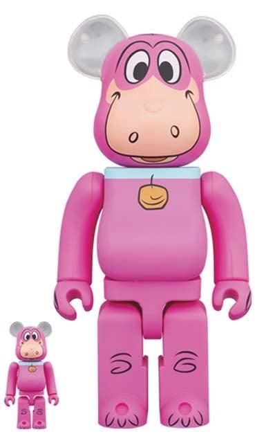 Bearbrick x The Flintstones Dino Pink 100% & 400% Set Đồ Chơi Mô Hình Cao Cấp