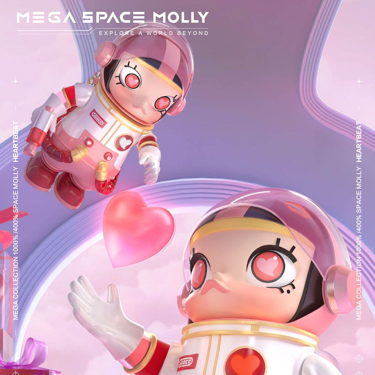 Popmart Mega Space Molly Heartbeat Đồ Chơi Mô Hình Cao Cấp Size 1000% Chính Hãng