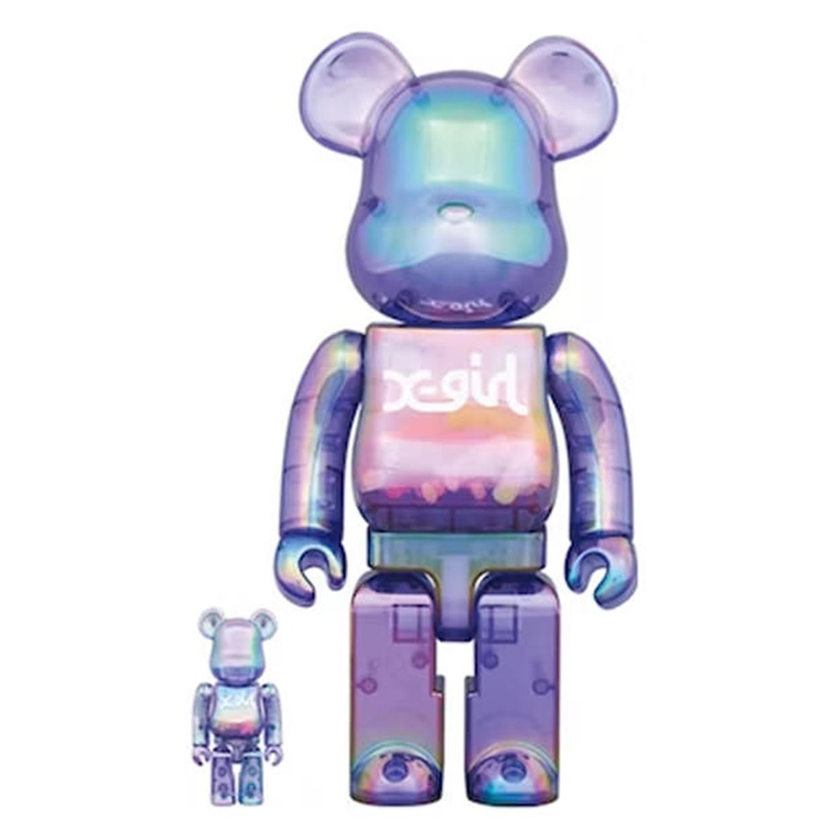 Bearbrick Mẫu X-Girl Clear Purple Size 1000% Đồ Chơi Mô Hình Cao Cấp Chính Hãng