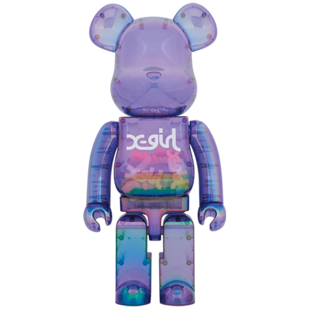 Bearbrick Mẫu X-Girl Clear Purple Size 1000% Đồ Chơi Mô Hình Cao Cấp Chính Hãng