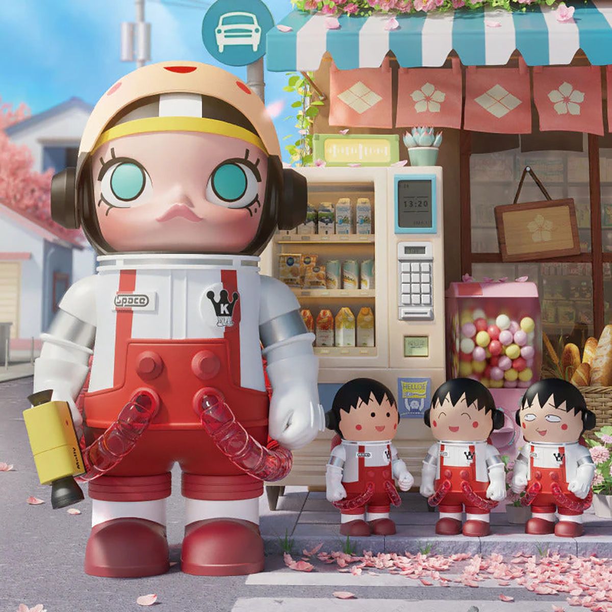 Popmart Mega Space Molly Chibi-Maruko Chan Đồ Chơi Mô Hình Cao Cấp Size 1000% Chính Hãng