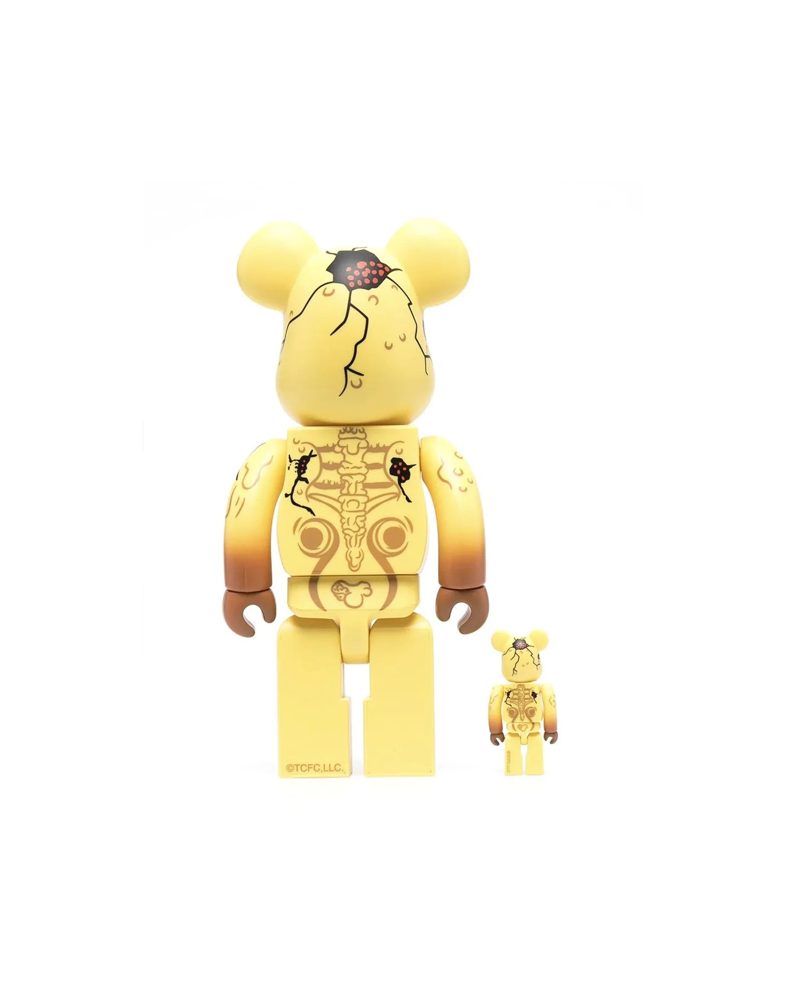 Bearbrick Skull Face 100% & 400% Đồ Chơi Mô Hình Cao Cấp Chính Hãng Mặt Xương Phiên Bản Màu Vàng