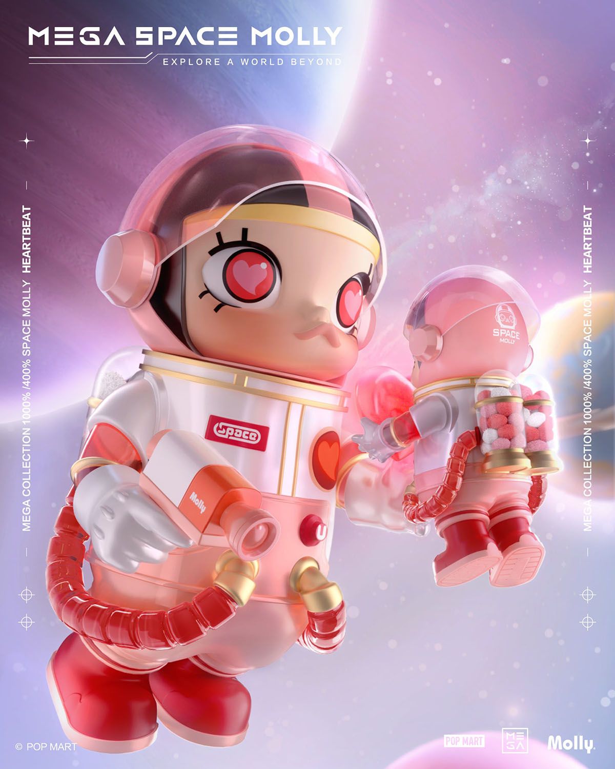 Popmart Mega Space Molly Heartbeat Đồ Chơi Mô Hình Cao Cấp Size 1000% Chính Hãng
