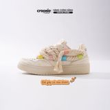  CROON - Giày Thể Thao Sneaker Nữ, Đế Giày Có Mùi Thơm, Tăng Chiều Cao 3.5cm - CROONIE CREAMY Màu Trắng 