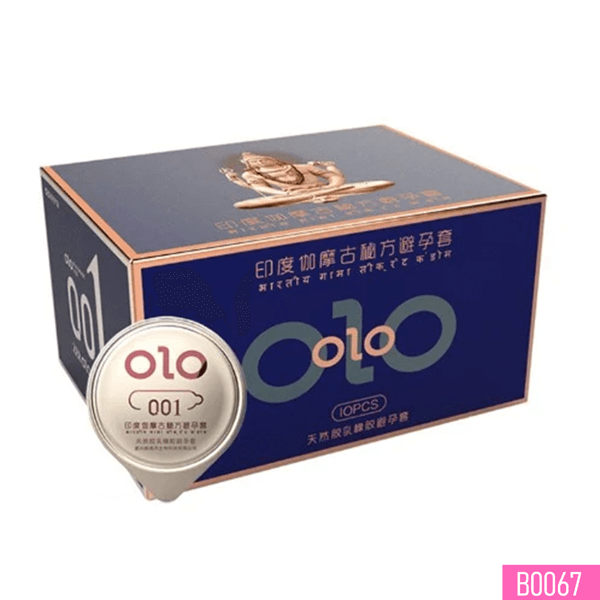 Bao cao su OLO 0.01 Gamma Xanh siêu mỏng mát lạnh kéo dài thời gian Hộp 10 cái