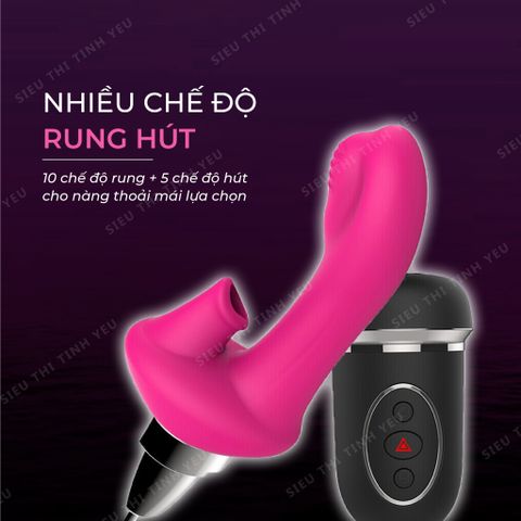 Máy massage cao cấp điểm G Luoge LG-125B 10 chế độ rung có lưỡi giả điều khiển từ xa dùng pin sạc