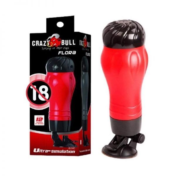 Âm đạo giả dính tường Baile Crazy Bull Flora 12 chế độ rung có tiếng rên dùng pin