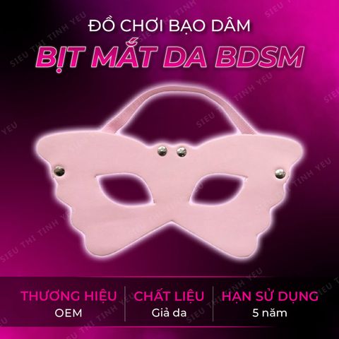 Đồ chơi BDSM bịt mắt da mắt mèo màu hồng