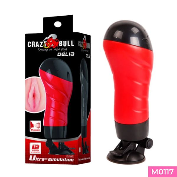 Âm đạo giả dính tường Baile Crazy Bull Delia 12 chế độ rung có tiếng rên dùng pin