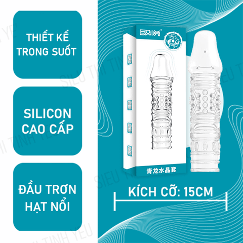 Bao cao su Aichao dài 15cm đầu trơn thân gân tròn hạt nổi to