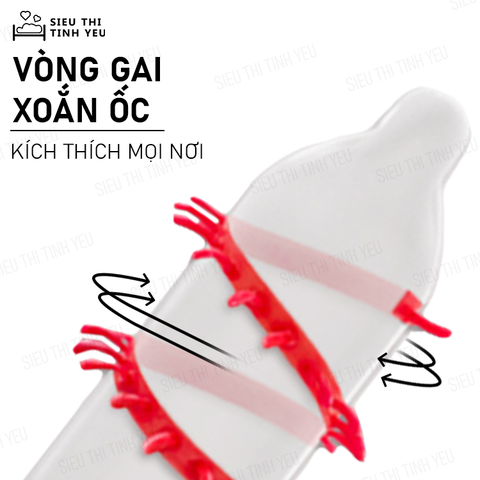 Bao cao su Beilile Pleasure More Rồng Đen thân vòng gai lớn Hộp 2 cái + Tặng 1 cái khác loại