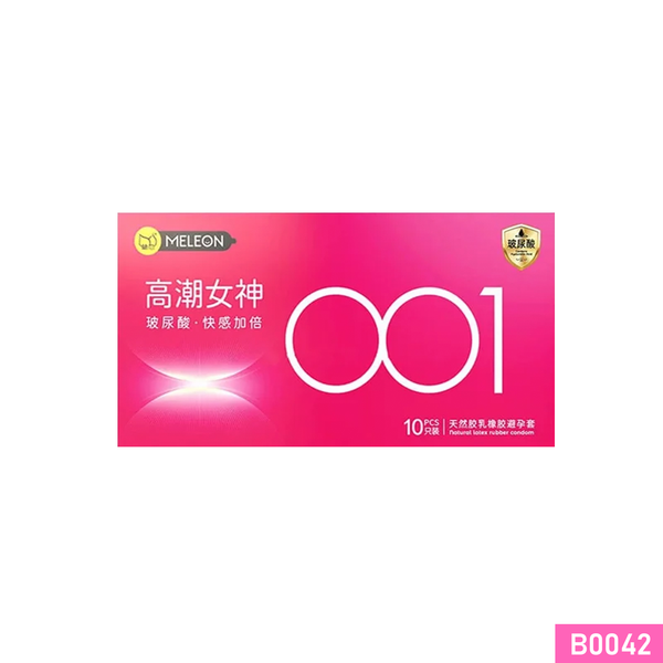 Bao cao su Meleon 001 Pink siêu mỏng nhiều gel bôi trơn Hộp 10 cái
