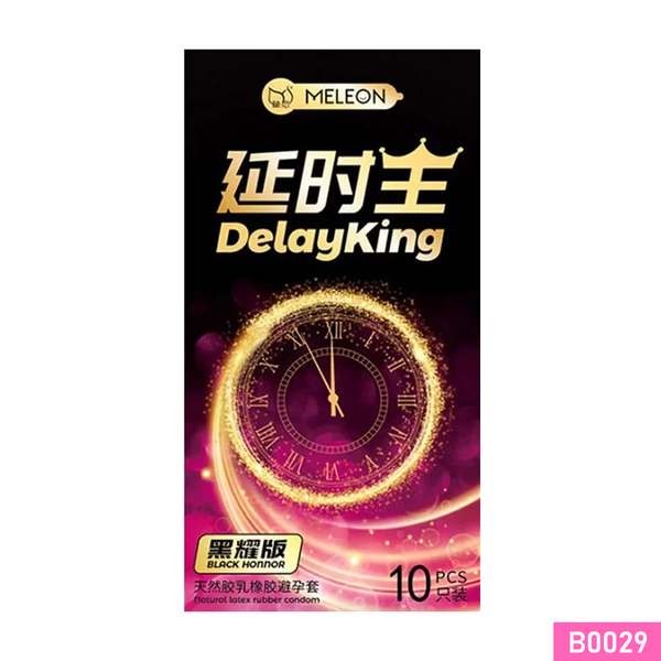 Bao cao su Meleon Delayking Black Honnor kéo dài thời gian Hộp 10 cái