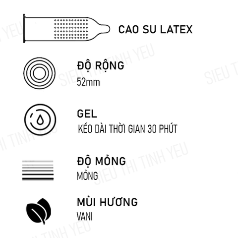 Bao cao su Meleon Purelong Mars 30 Min kéo dài thời gian thân gai hạt nổi nhỏ Hộp 12 cái