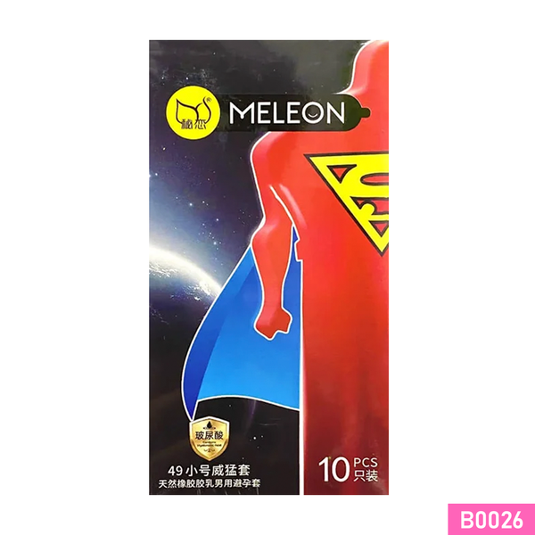Bao cao su Meleon Supermen nhiều gel bôi trơn bó sát Hộp 10 cái