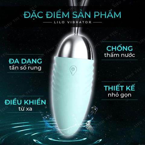 Trứng rung LiLo Vibrator điều khiển từ xa 10 chế độ rung dùng pin màu xanh