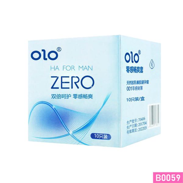 Bao cao su OLO Zero HA For Man siêu mỏng nhiều gel bôi trơn Hộp 10 cái