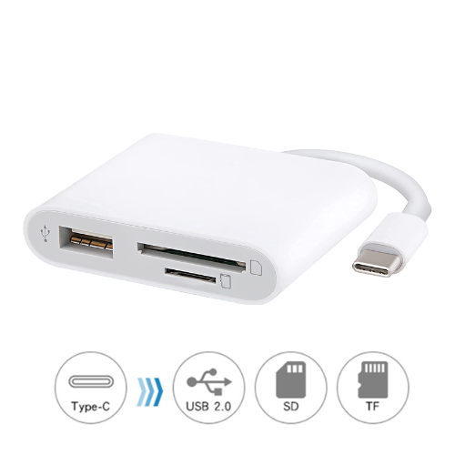 Đầu đọc thẻ 3 in 1 TF, SD, USB Type C cho Mac, Điện thoại (Bảo hành 3 tháng)