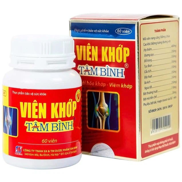 Viên khớp Tâm Bình cải thiện thoái hóa viêm khớp hộp 60 viên