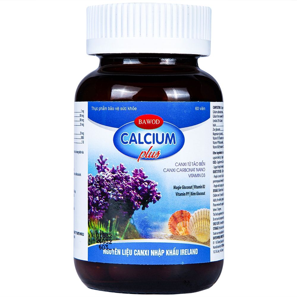 Viên uống Bawod Calcium Plus giúp chắc khỏe xương (60 viên)