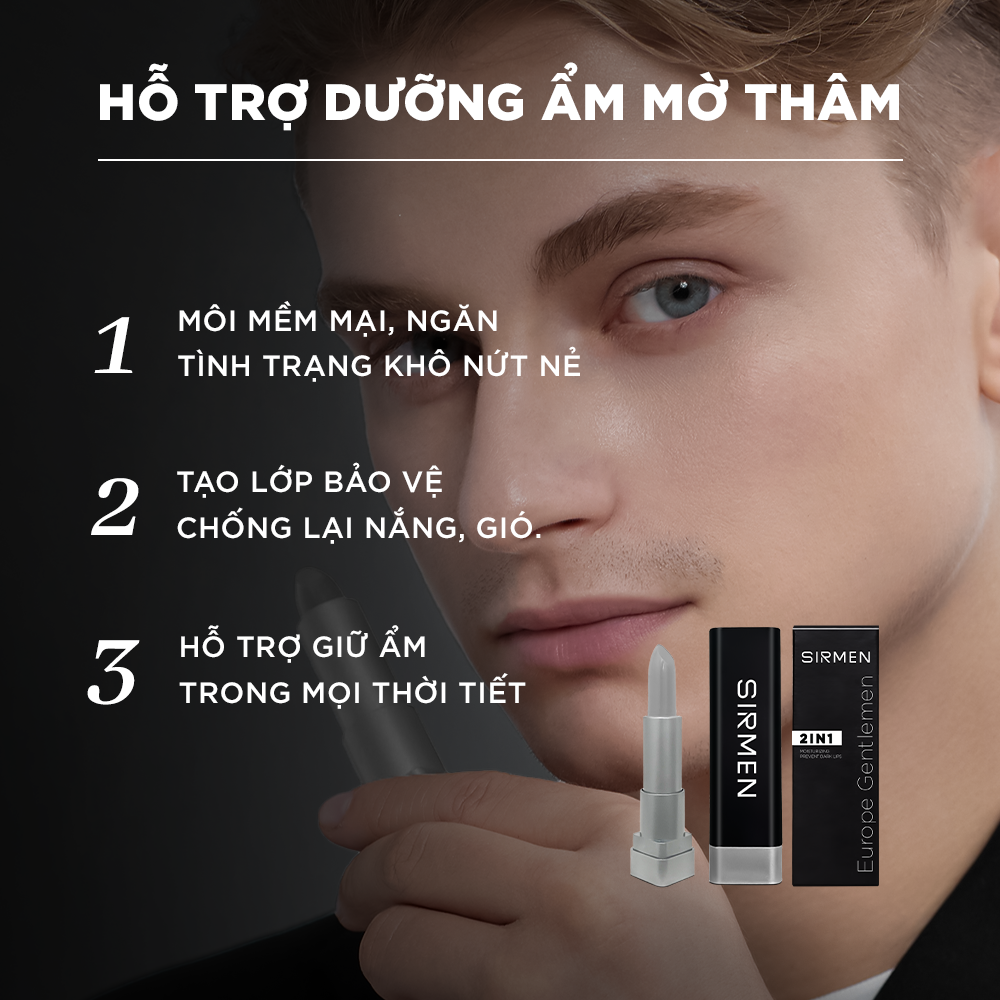 Bộ quà tặng cho nam LONDON EYES Sữa tắm nam - Dầu gội nam - Dung dịch vệ sinh nam - Sữa rửa mặt nam và Son dưỡng nam SIRMEN nguyên liệu tự nhiên Europe Gentlemen
