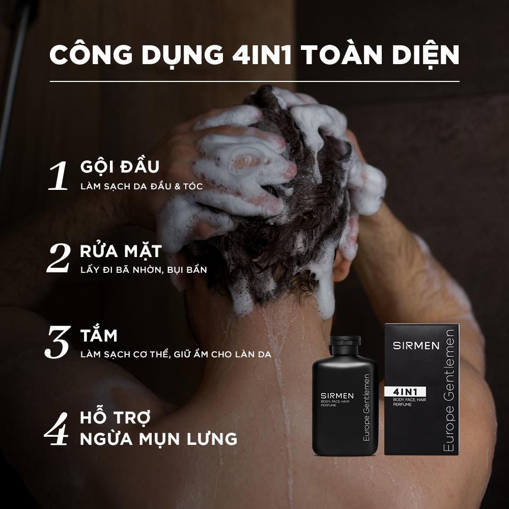 Bộ quà tặng cho nam MADRID MATADOR Sữa tắm gội nam 4in1 350g Dầu gội nam 320g và Dung dịch vệ sinh 3in1 100g SIRMEN nguyên liệu tự nhiên Europe Gentlemen