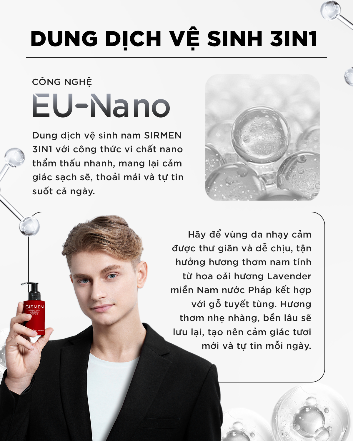 Bộ quà tặng cho nam LIVERPOOL EUROPE gồm Sữa tắm gội nam - Nước hoa nam - Xịt thơm miệng - Dung dịch vệ sinh nam hương nước hoa SIRMEN Europe Gentlemen