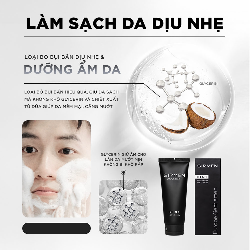 Bộ quà tặng cho nam LONDON EYES Sữa tắm nam - Dầu gội nam - Dung dịch vệ sinh nam - Sữa rửa mặt nam và Son dưỡng nam SIRMEN nguyên liệu tự nhiên Europe Gentlemen