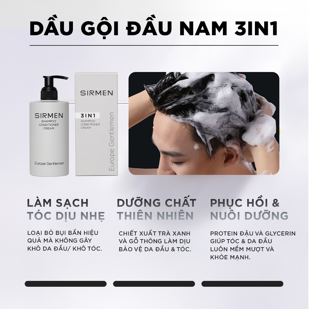 Bộ quà tặng cho nam PARIS EIFFEL Sữa tắm gội nam - Nước hoa nam - Dầu gội - Dung dịch vệ sinh - Sữa rửa mặt - Son dưỡng SIRMEN nguyên liệu tự nhiên Europe Gentlemen