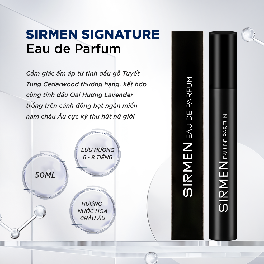 Combo BARCELONA EUROPE gồm Xịt thơm miệng Mint Cool Spray bạc hà & 01 chai Nước hoa nam SIRMEN 10ml Eau de Parfum Europe