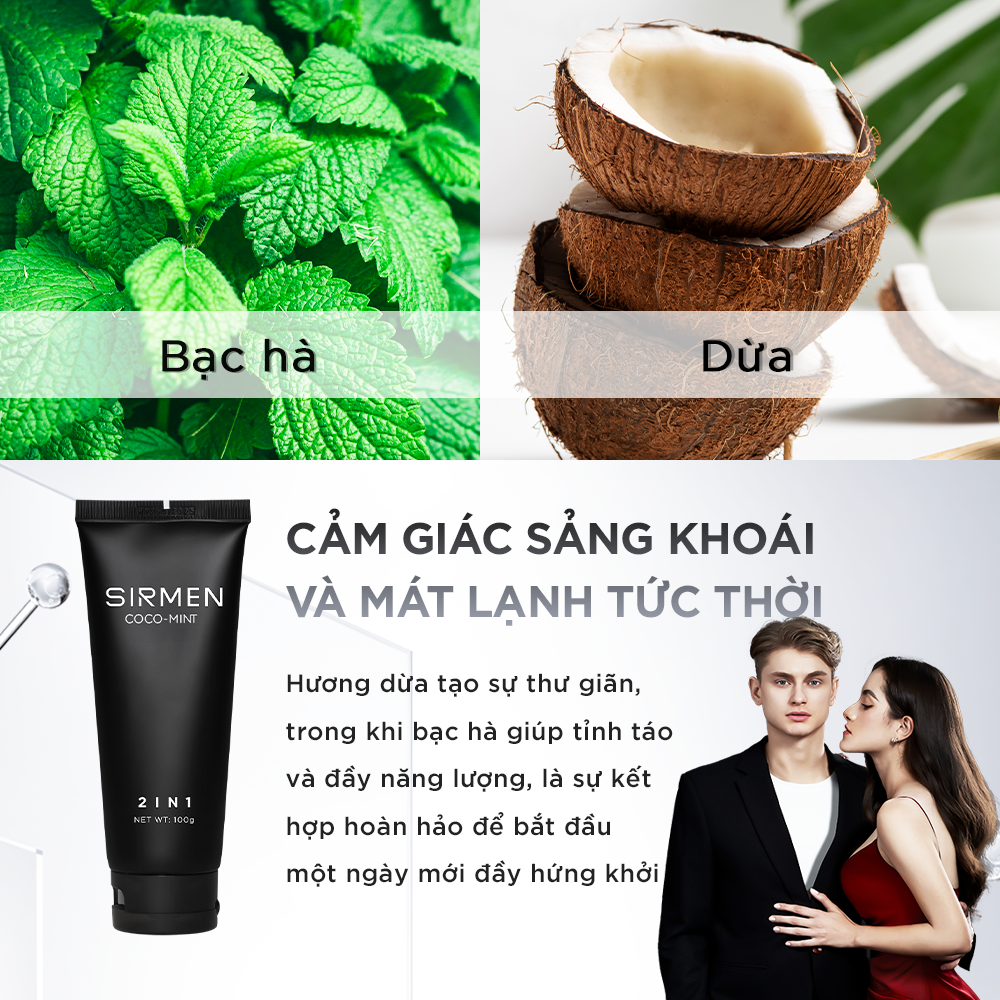 Bộ quà tặng cho nam NAPOLI EUROPE Gồm Sữa tắm gội nam 4in1 350g & Sữa rửa mặt nam 2in1 100g hương nước hoa SIRMEN Europe Gentlemen