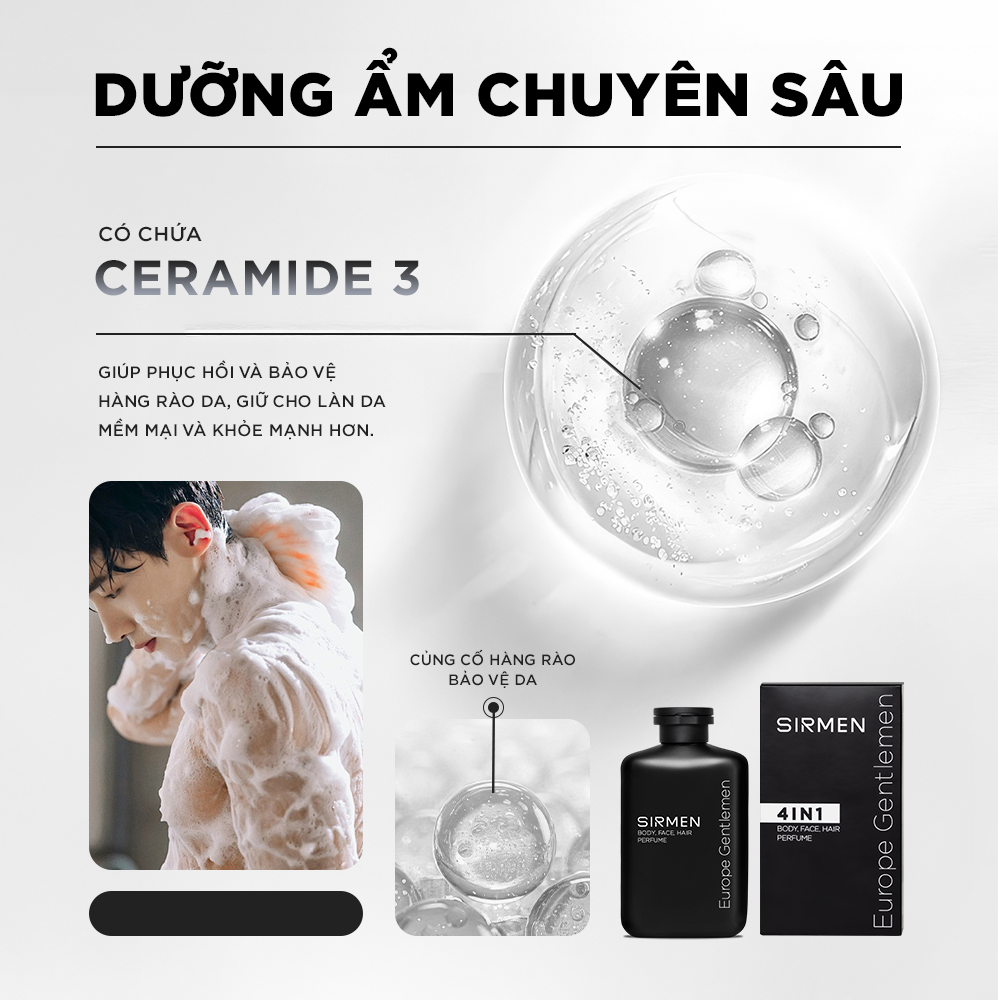 Bộ quà tặng cho nam REAL CLUB gồm Sữa Tắm - Dung dịch vệ sinh - Sữa rửa mặt hương nước hoa SIRMEN Europe Gentlemen