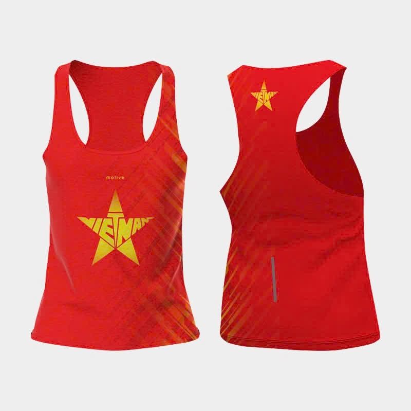 Áo Motive Việt Nam Singlet - màu đỏ - Nữ