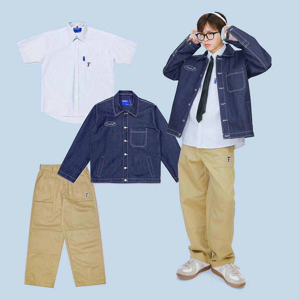 FEARLESS Oval Logo raw denim jacket