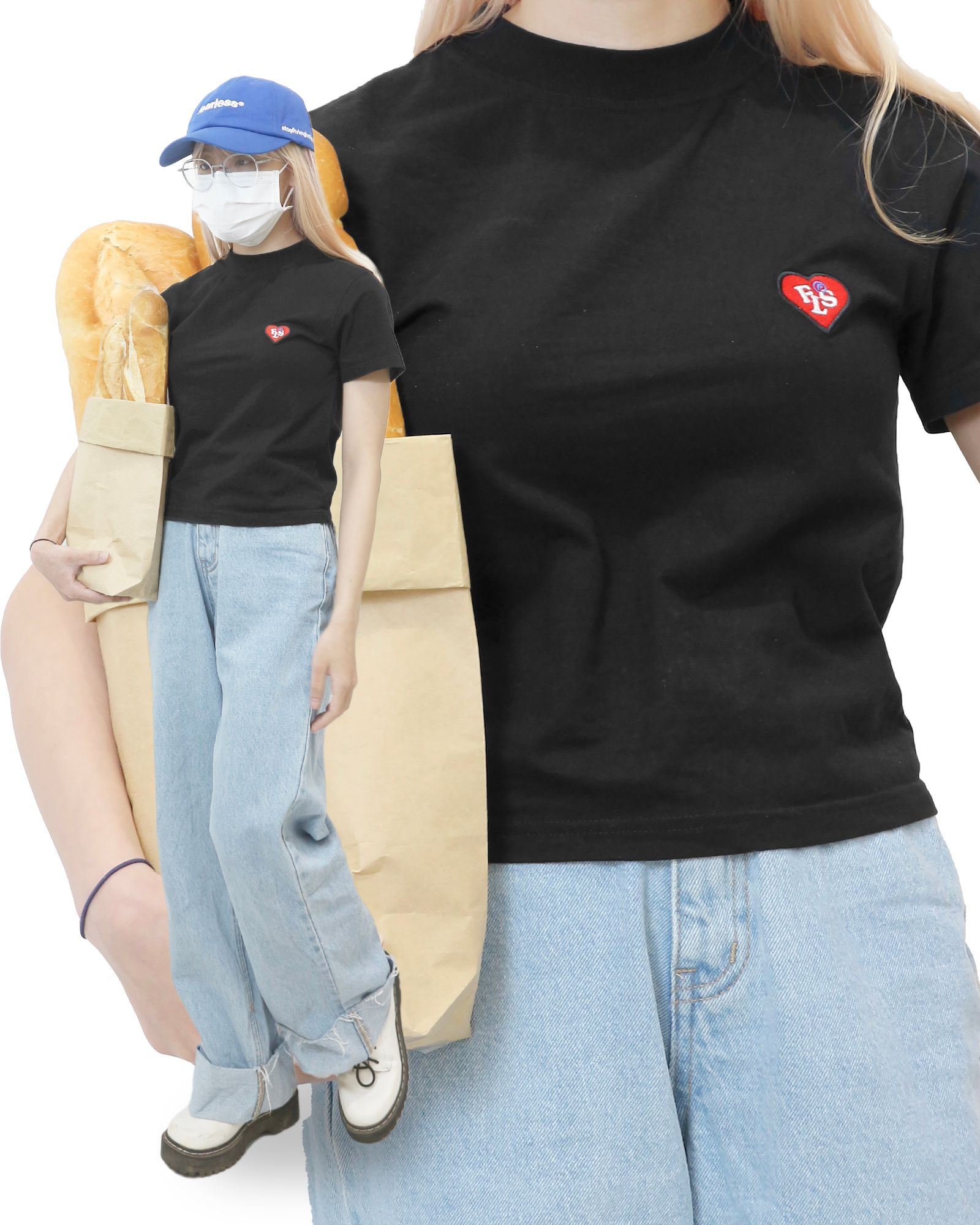 FEARLESS FLS Heart basic croptop tee