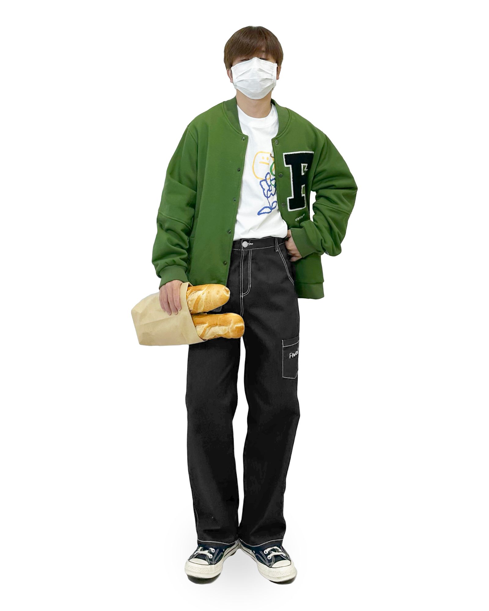 FEARLESS F Logo basic varsity jacket