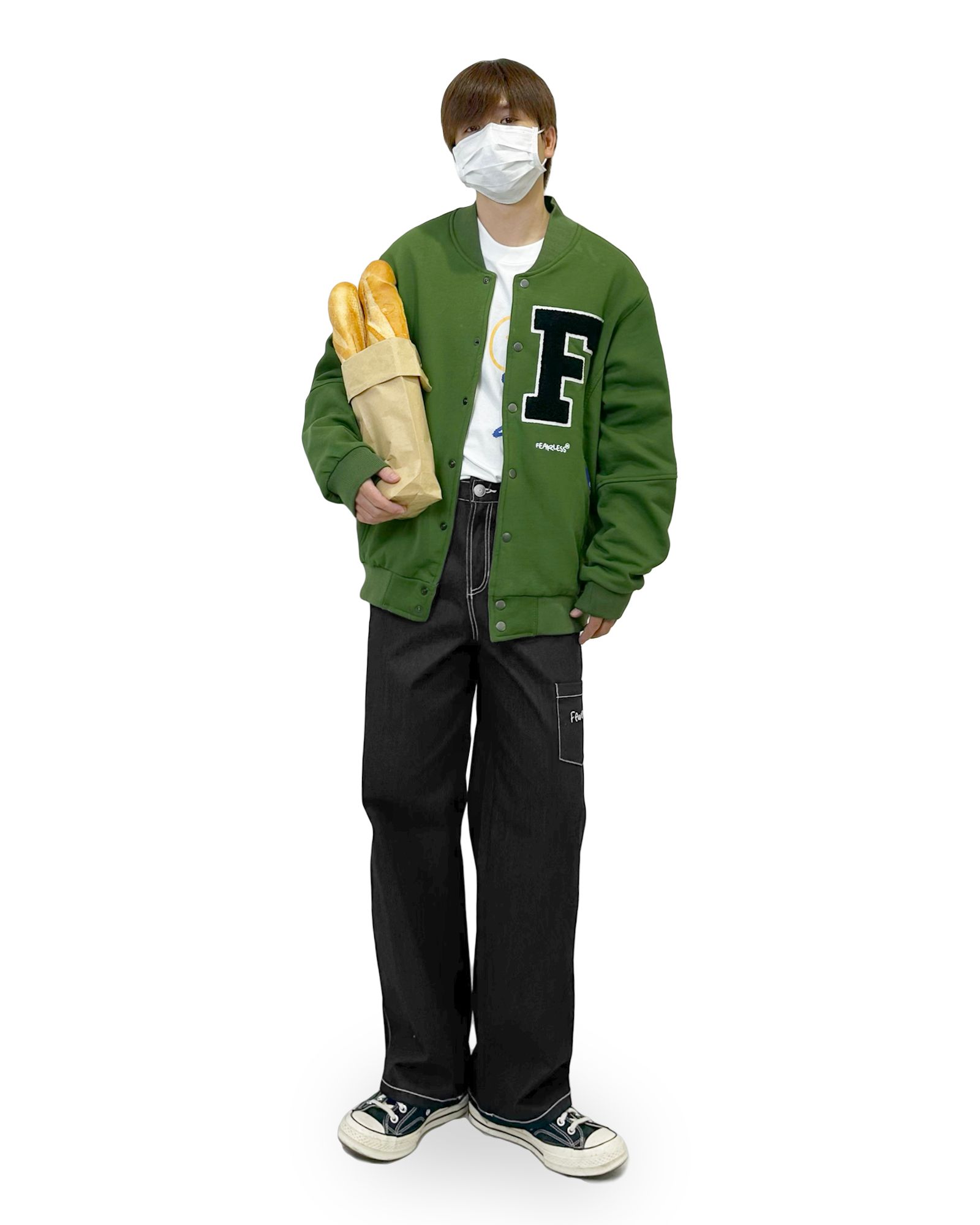 FEARLESS F Logo basic varsity jacket