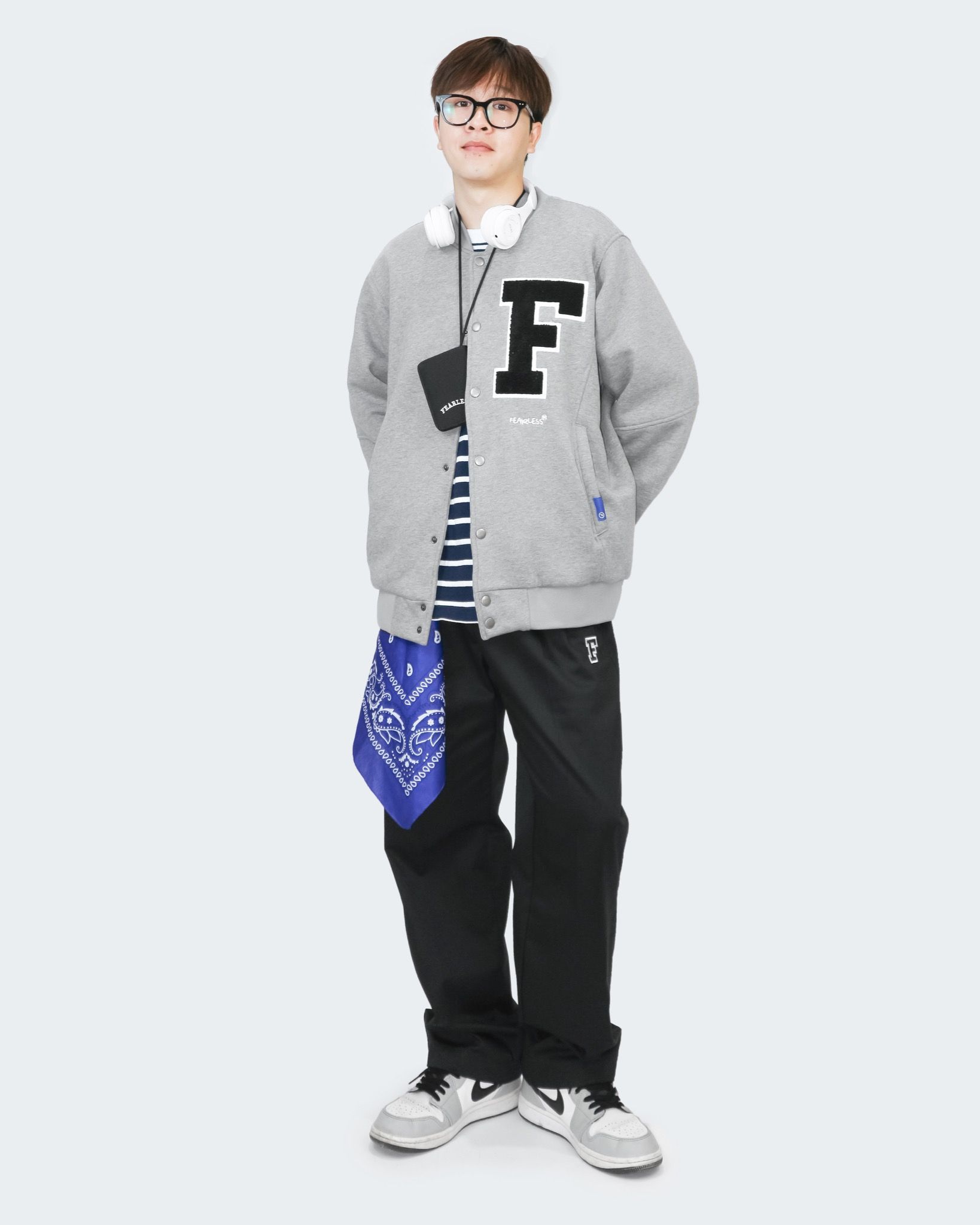FEARLESS F Logo basic varsity jacket