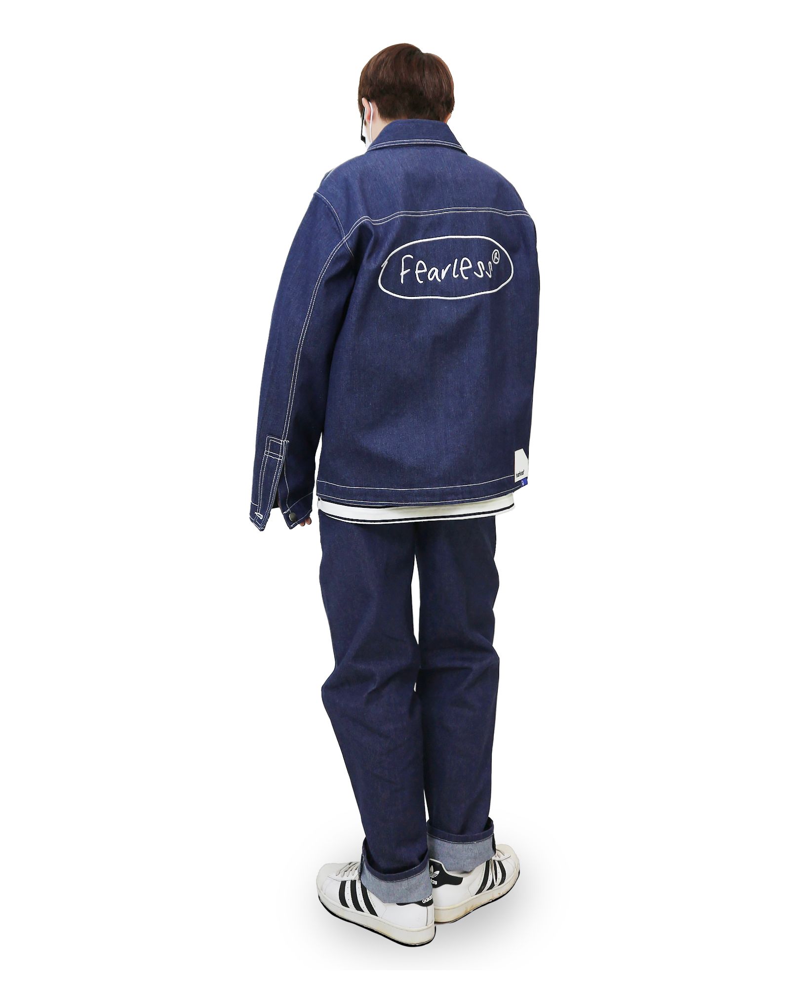 FEARLESS Oval Logo raw denim pant