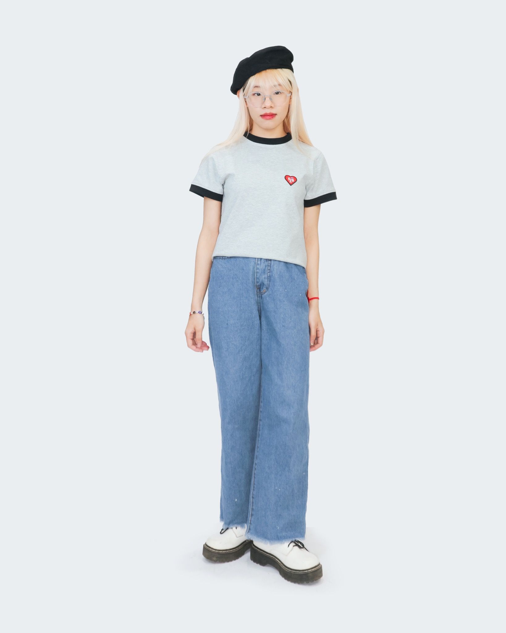 FEARLESS FLS Heart ringer croptop tee
