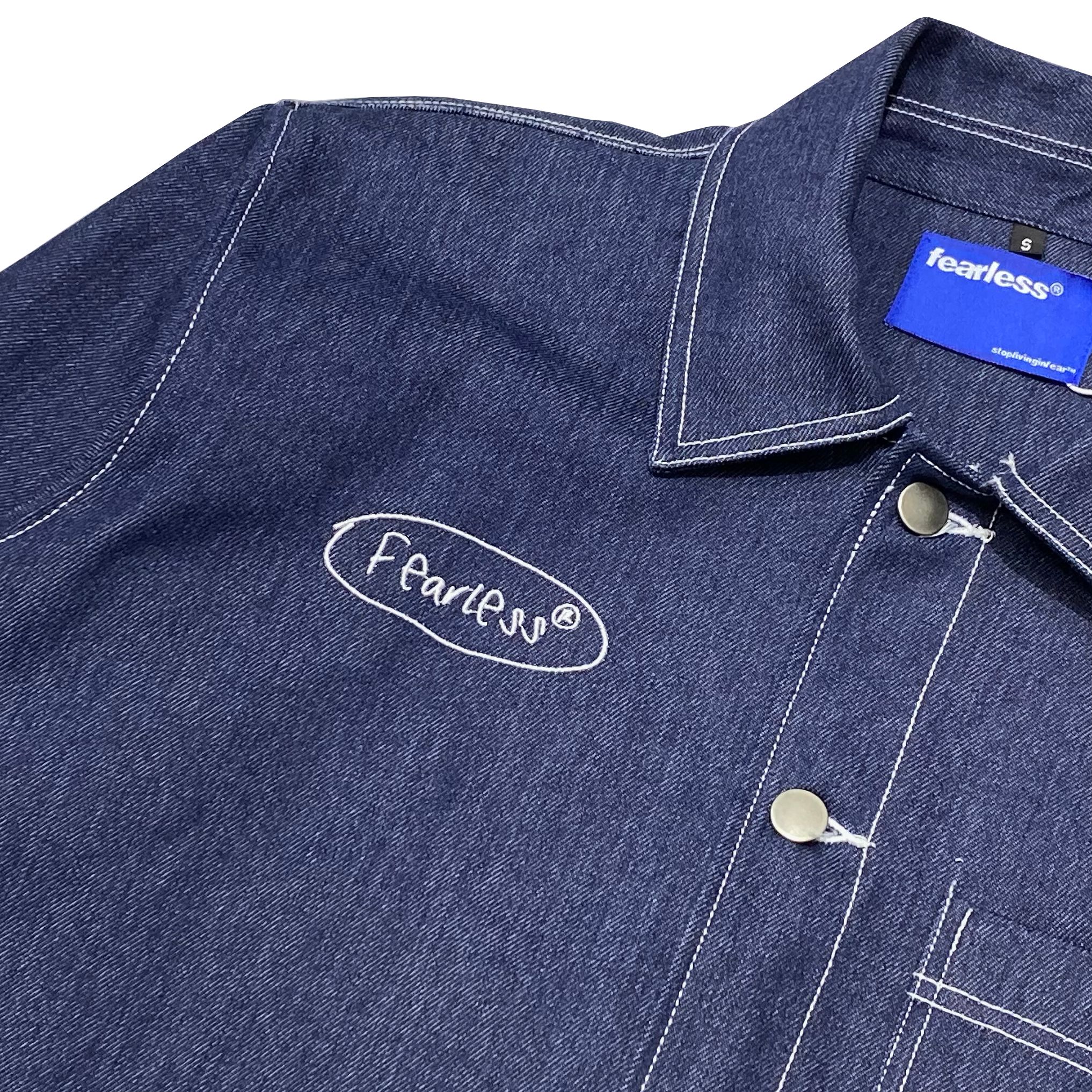 FEARLESS Oval Logo raw denim jacket