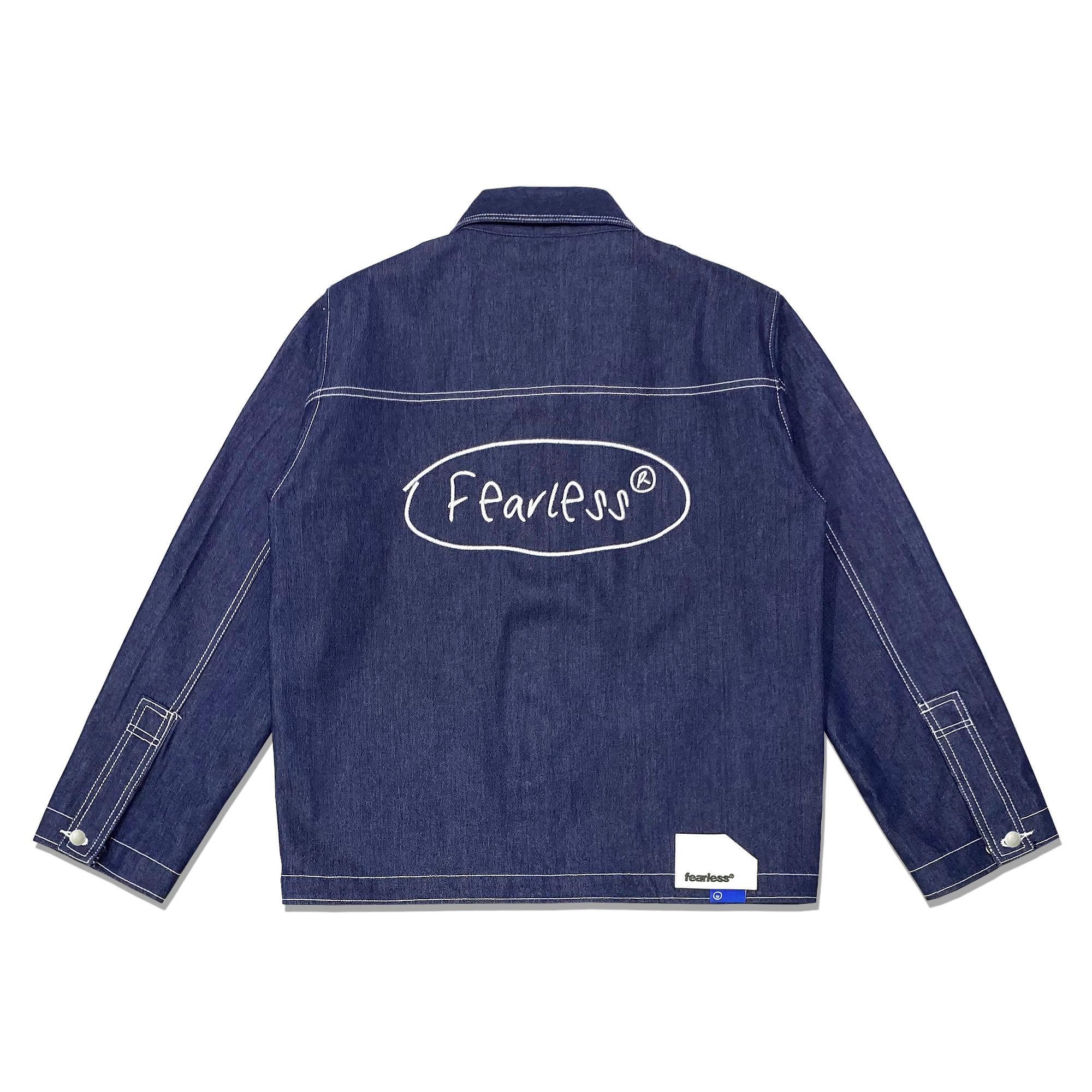 FEARLESS Oval Logo raw denim jacket