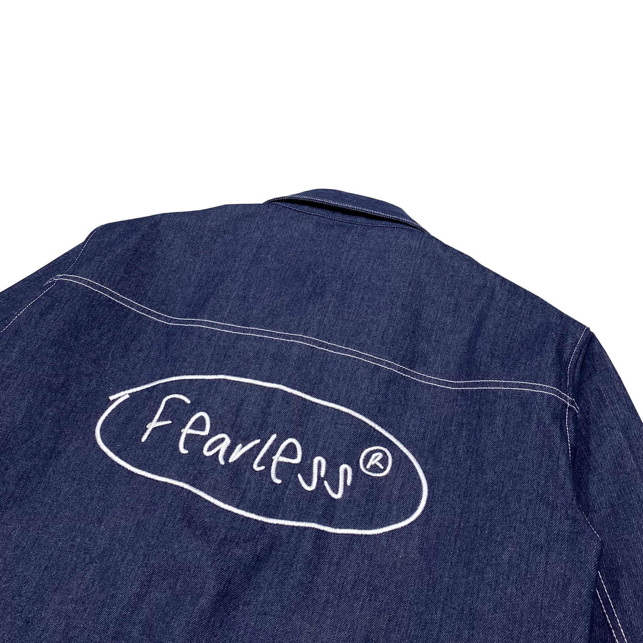 FEARLESS Oval Logo raw denim jacket
