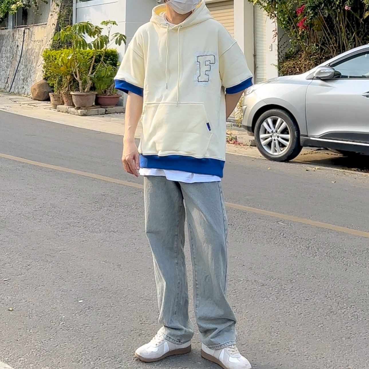 FEARLESS F Logo short sleeve hoodie