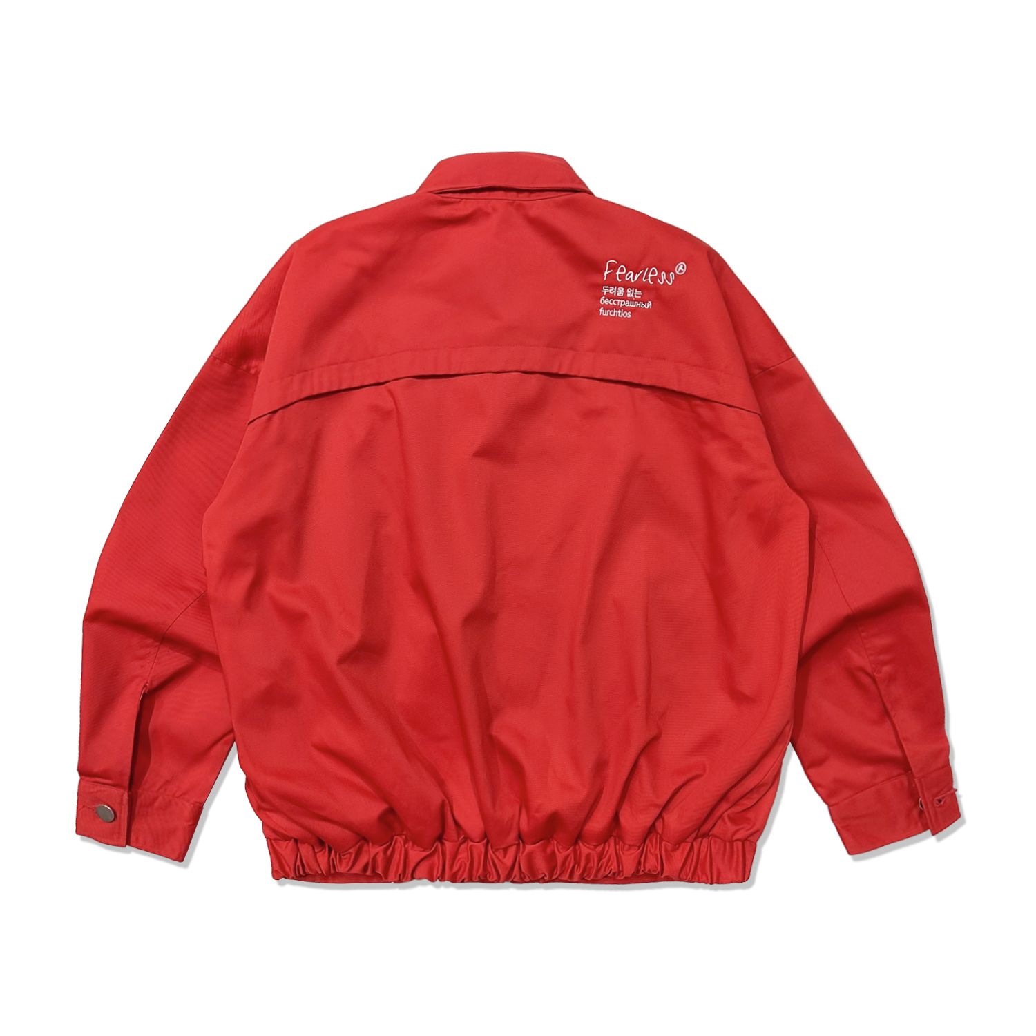 FEARLESS Oval Logo kaki zip jacket