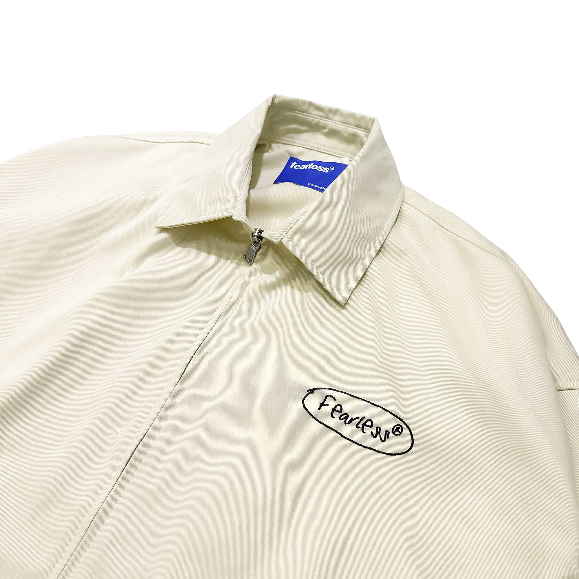FEARLESS Oval Logo kaki zip jacket