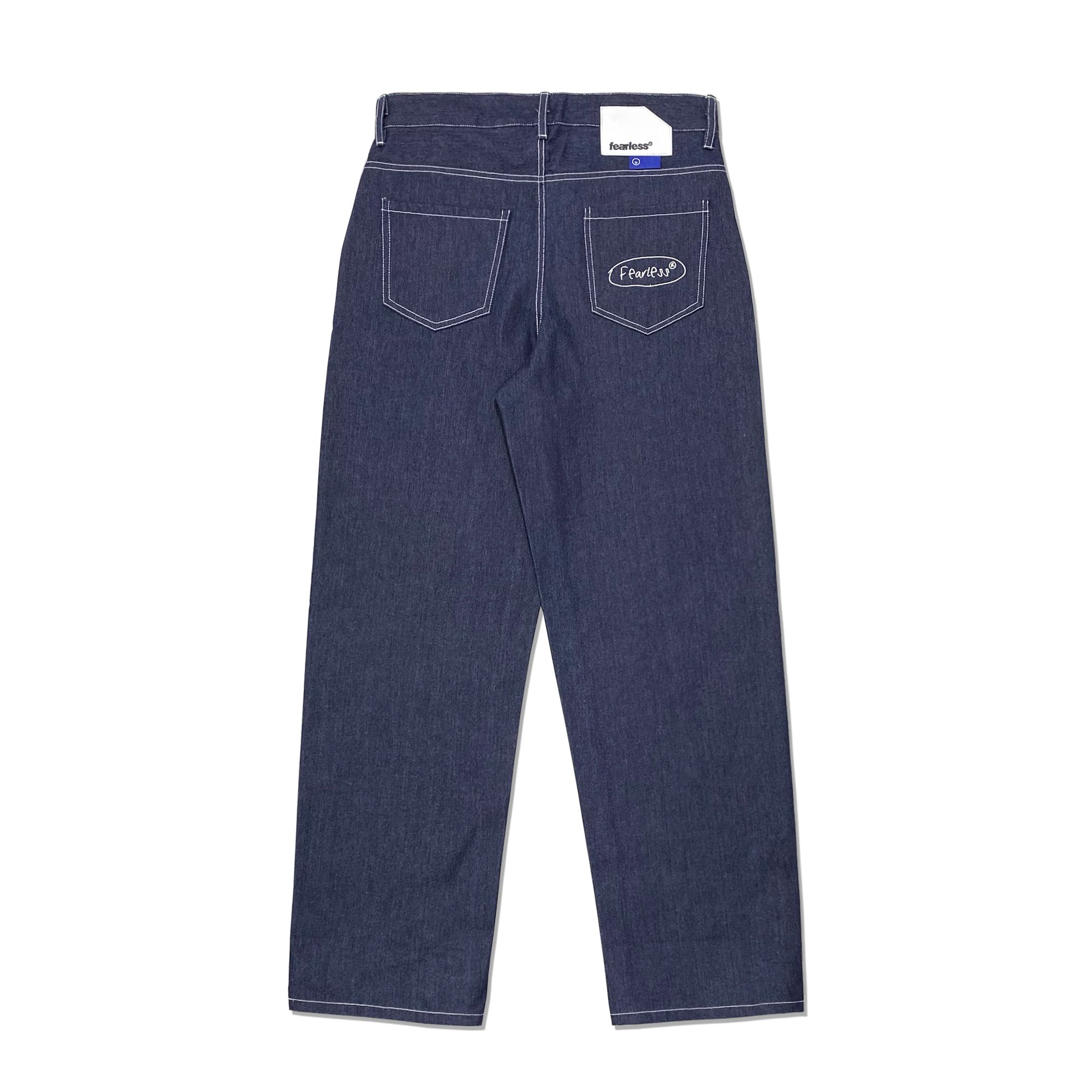 FEARLESS Oval Logo raw denim pant