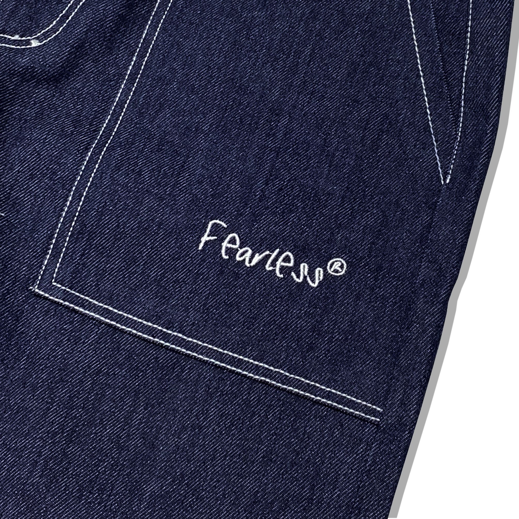 FEARLESS Oval Logo raw denim pant