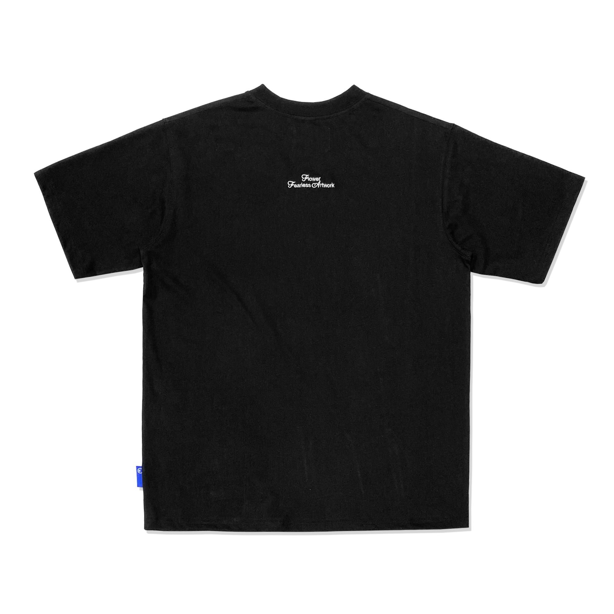 FEARLESS Flower artwork black tee