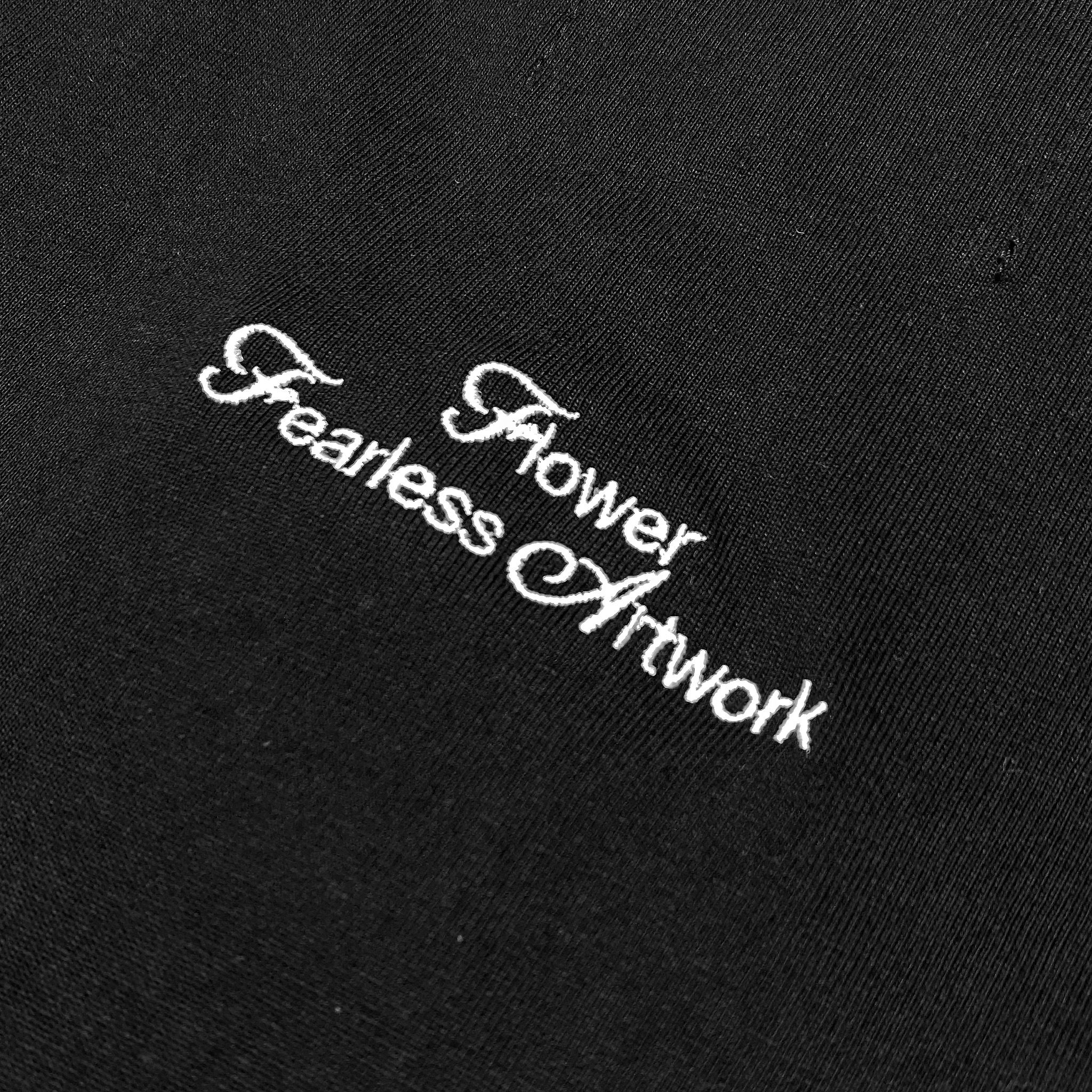 FEARLESS Flower artwork black tee
